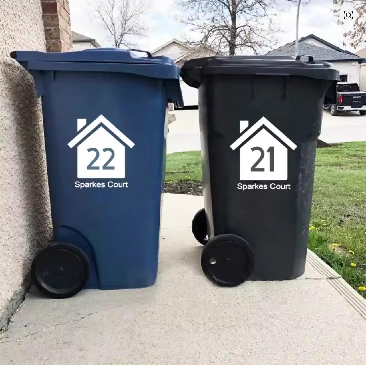 4 PCS Trash Bin Number