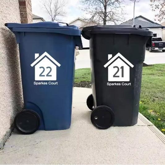 4 PCS Trash Bin Number